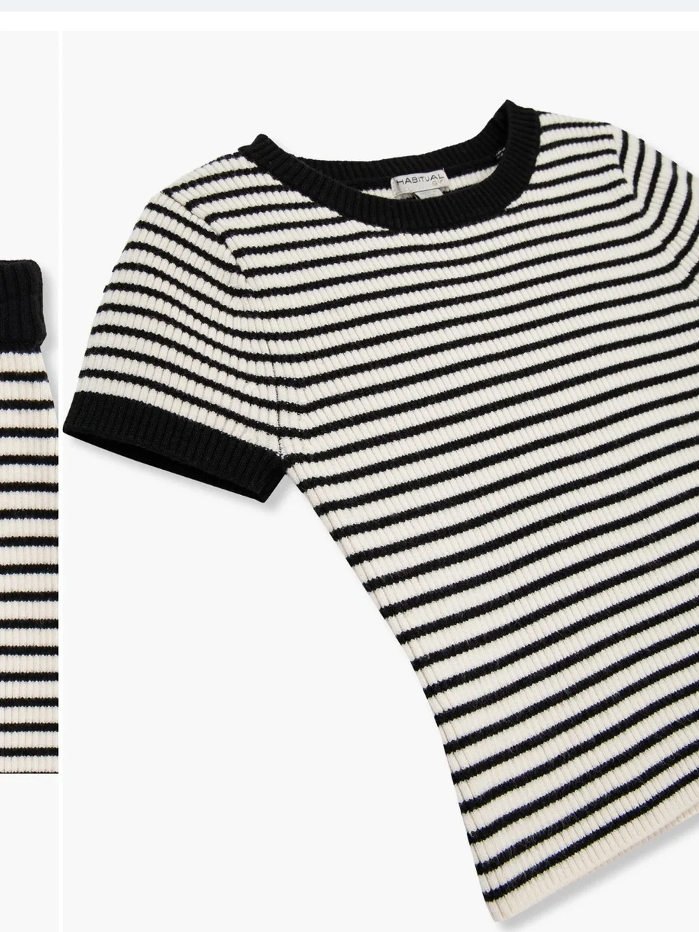 Habitual girls Black and White Striped Knit Top & Skirt Set sz 10